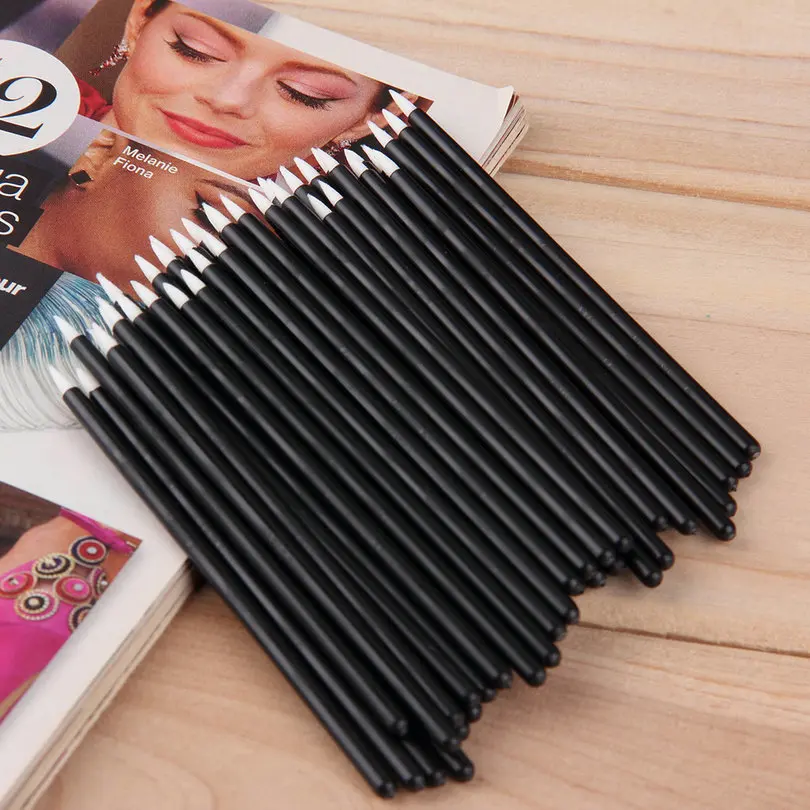 50Pcs Disposable Eyeliner Pencils Brushes Wands Applicator Cosmetic