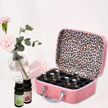 

24 Grid Roller Bottles Essential Oil Case Carry Holder Storage Aromatherapy Bag Artificial Leather Storage Bags