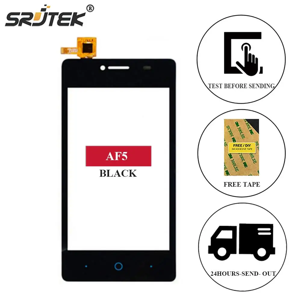 Srjtek для zte Blade AF5 AF 5 сенсорный экран дигитайзер сенсор запасная Передняя