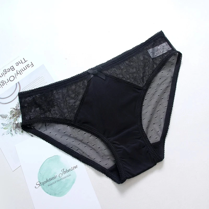

Sexy Panties Lace Women Underwear Mesh Briefs Cotton Silk for Girls Low Waist Seamless Pants Transparent Panties 1pcs REMITT