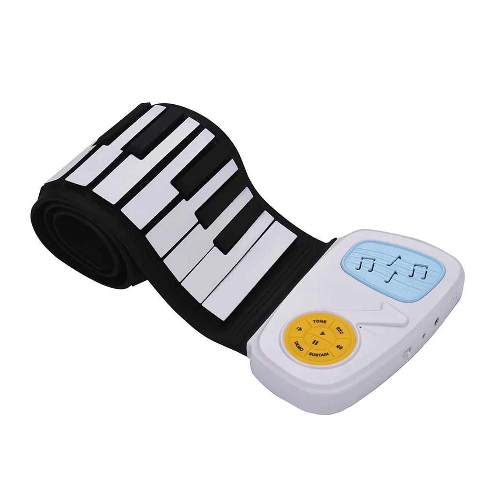 Портативный 49-ключ кремния электронного клавиатуры Roll-Up Piano Встроенный динамик с рисунком Стикеры для Для детей