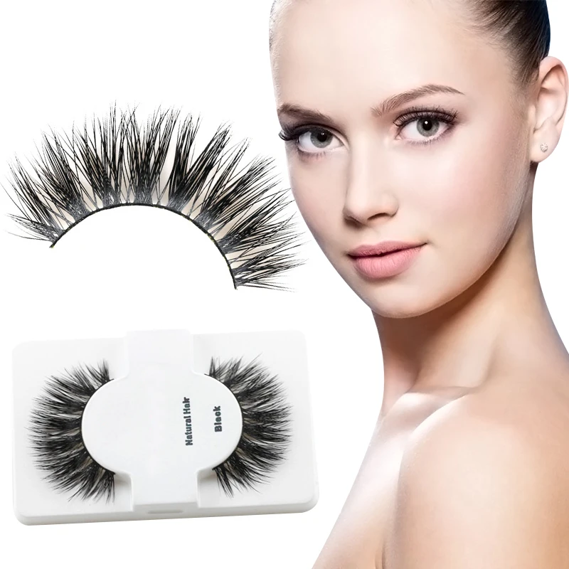 1 Pair Handmade Real Mink Fur False Eyelashes 3D Strip Mink Lashes