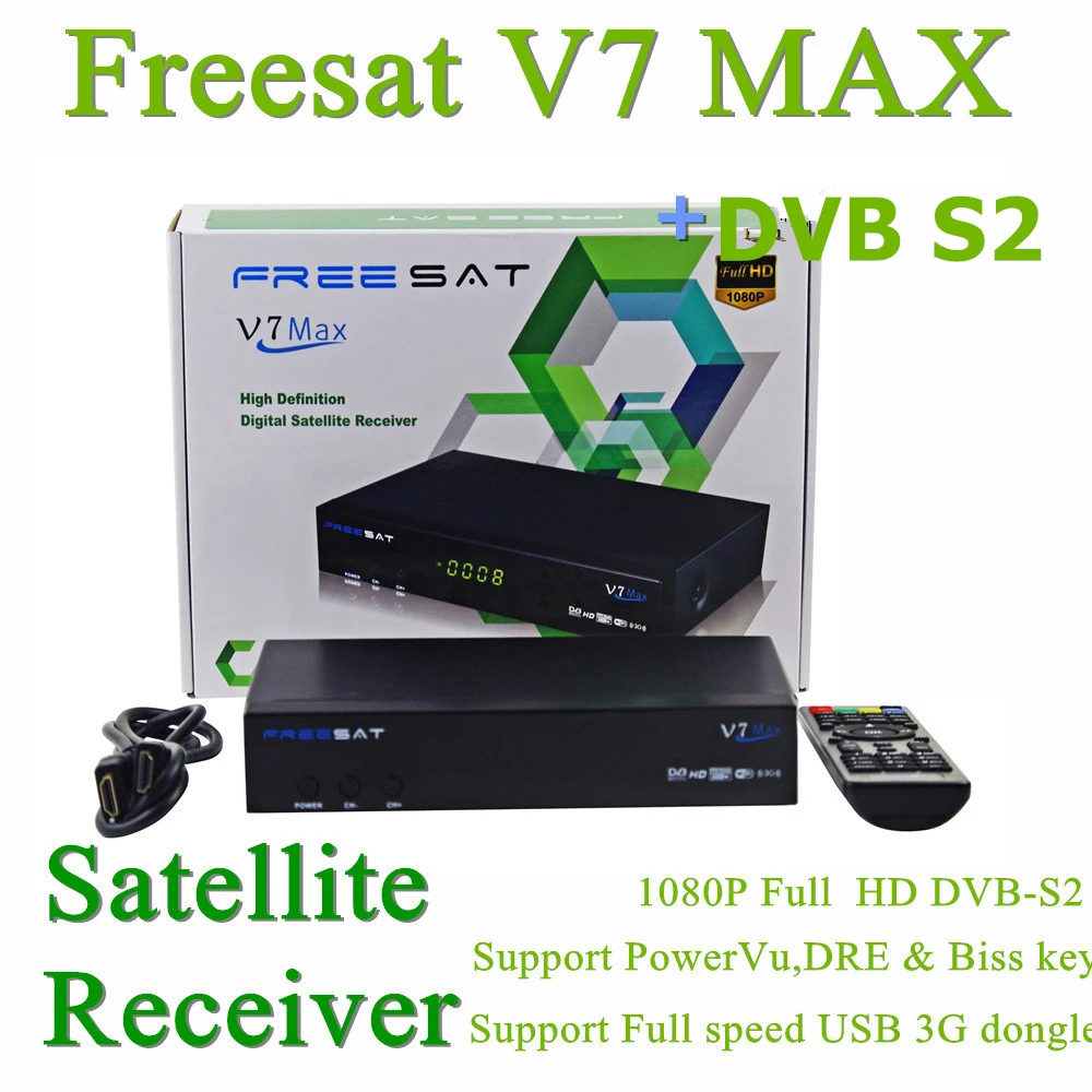 Buy Freesat V7 MAX Satellite Receiver Support 1080P Full HD DVB S2, Satellite