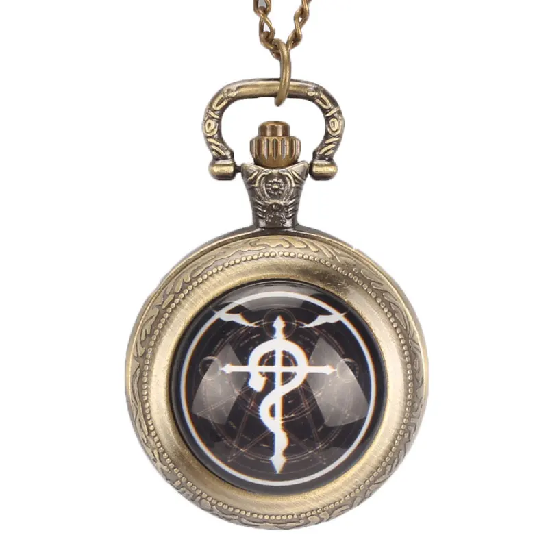 Стальной алхимик полностью металлическая подвеска ручной работы карманные часы с цепочкой ожерелье Рождественский подарок Relogio De Bolso