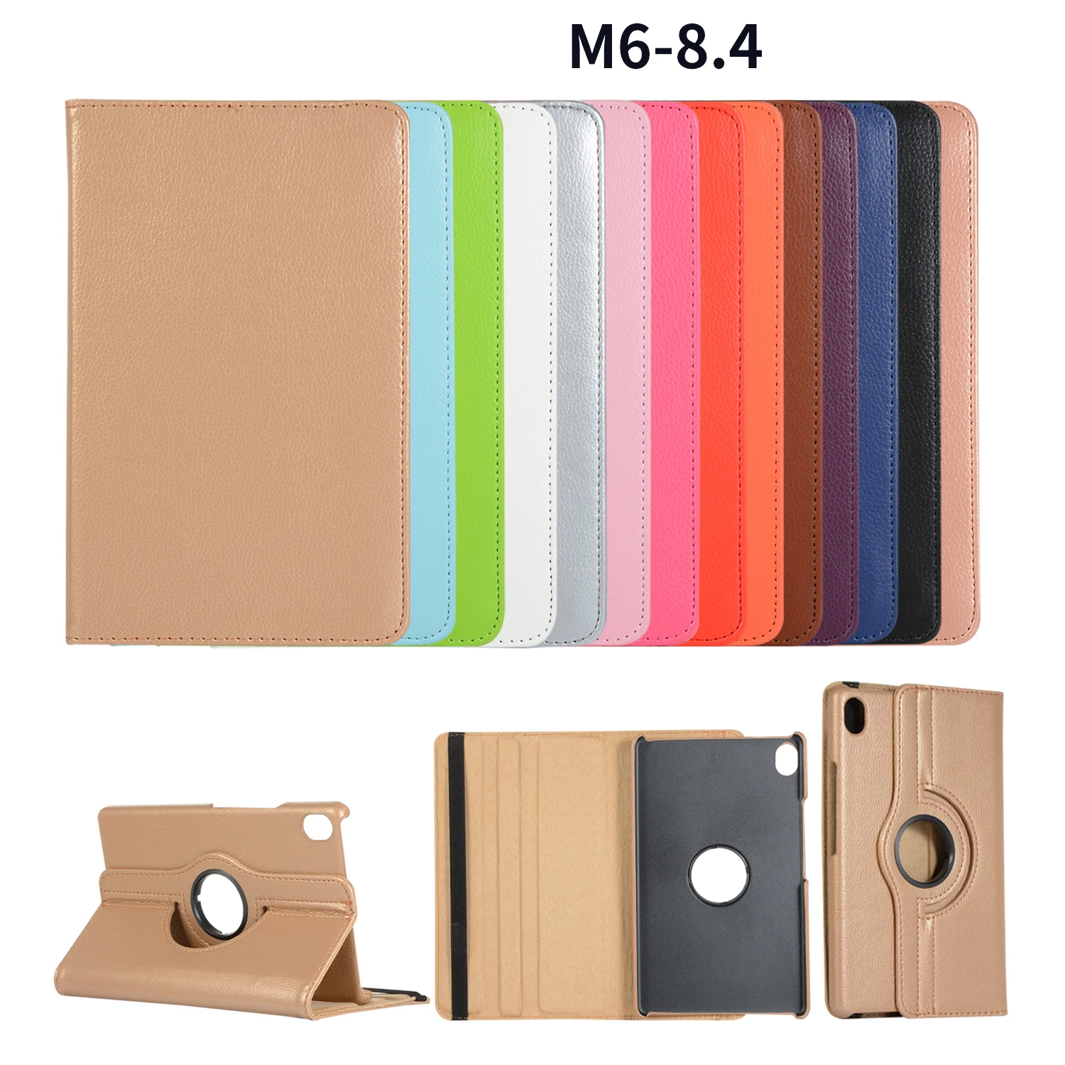 

360 Degree Rotating Stand PU Leather Smart Magnet Auto Sleep/Wake Funda Cover Case For Huawei Mediapad M6 8.4 2019 VRD-W09/AL09