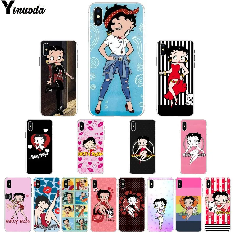 

Yinuoda Betty boop cartoon Custom Photo Soft Phone Case for iPhone 5 5Sx 6 7 7plus 8 8Plus X XS MAX XR