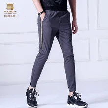 Fanzhuan Новые мужские модные повседневные узкие укороченные Штаны брюки 818072 элистичные, средней, посадки в полоску