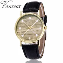 Vansvar Trend Black Strong Leather-based band Watches Quartz Watch for girls Reward relogio feminino #0415