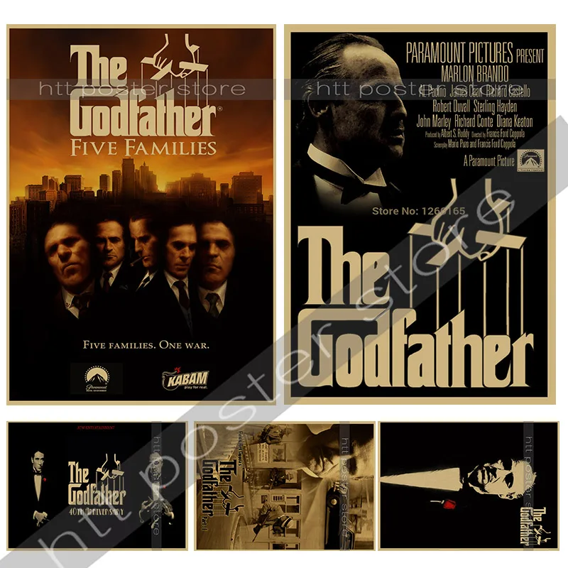 

The Godfather classic gangster movie poster old video room decorative painting The Godfather Marlon Brando
