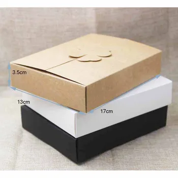 

10pcs size 17*13*3.5cm 2018 DIY gifts box ,white/kraft cookie cake homemade display box, wedding favors decoration package box