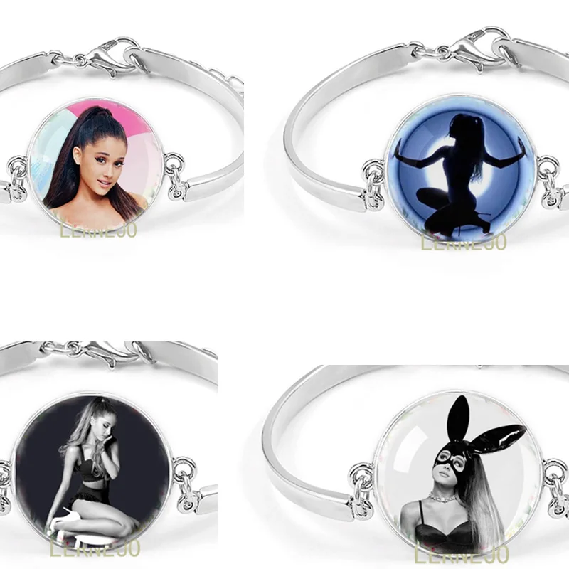 

Ariana Grande Bracelet Rock Singer Photo Pendant Pop Music Dangerous Woman Wrist Band Kpop Style Thank U Next For Fans Gifts