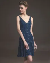 MZYC0012 sleeveless v ausschnitt schweres wulstiges chiffon vestidos coctel 2015 kurze cocktailkleider