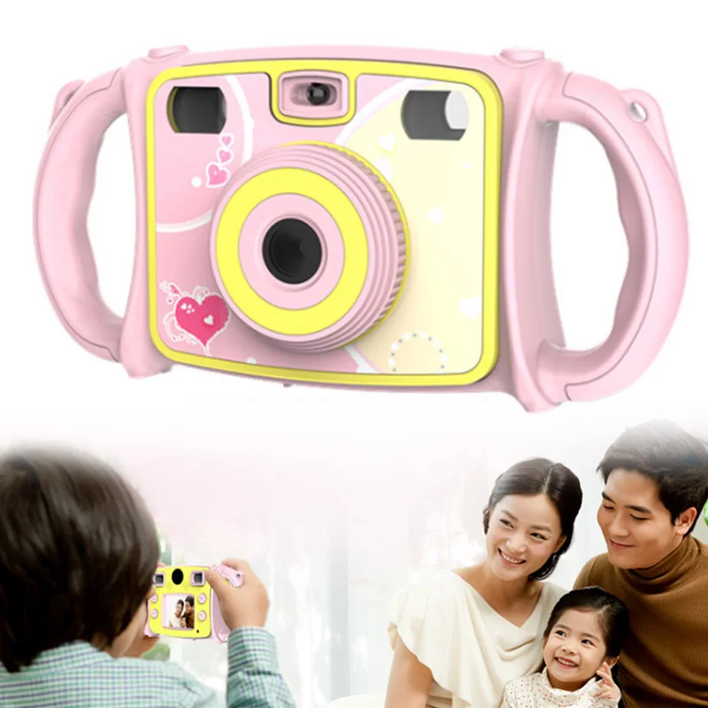 Children HD Mini Digital Camera Dual Lens Shockproof Handles Gift Video Photography HSJ-19 | Электроника