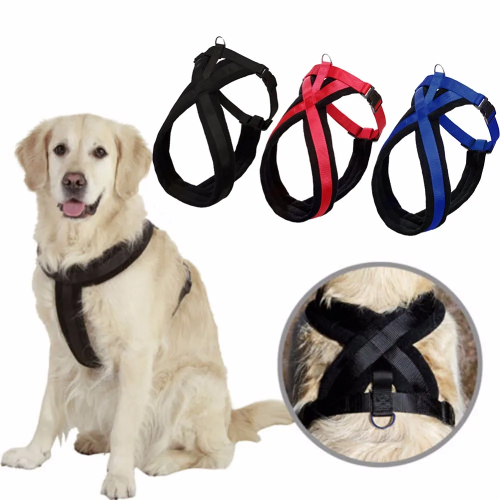 Adjustable Dog Harness for big dog Collar Safety Straps Mesh Vest Lint Nylon Dog Chest Strap
