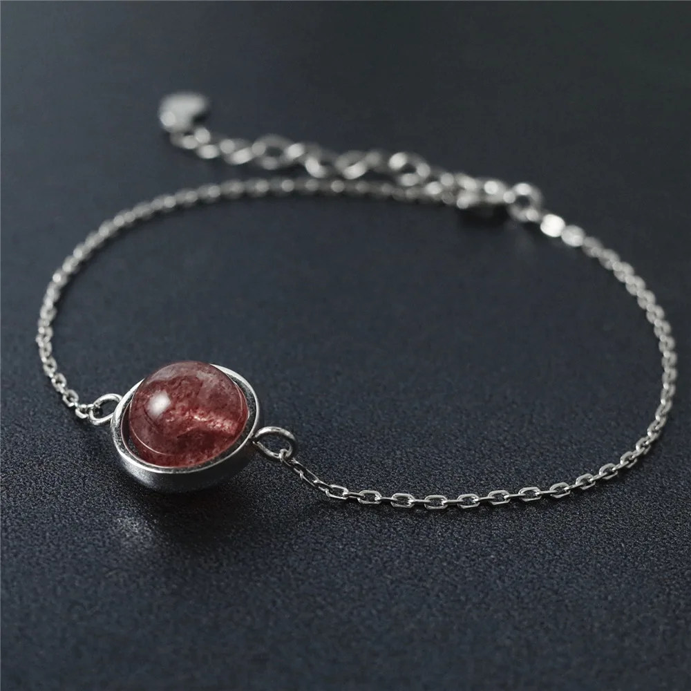 strawberry crystal bracelet 100% 925 Sterling Silver Jewelry fashion hypoallergenic bracelets for girl gift