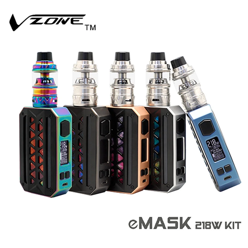 Original Vzone EMask TC Kit 218W EMask MOD with 6ml Uranus Tank Electronic Cigarette Vape 5-color Backlight IPX 7 Exterior 01 (2)