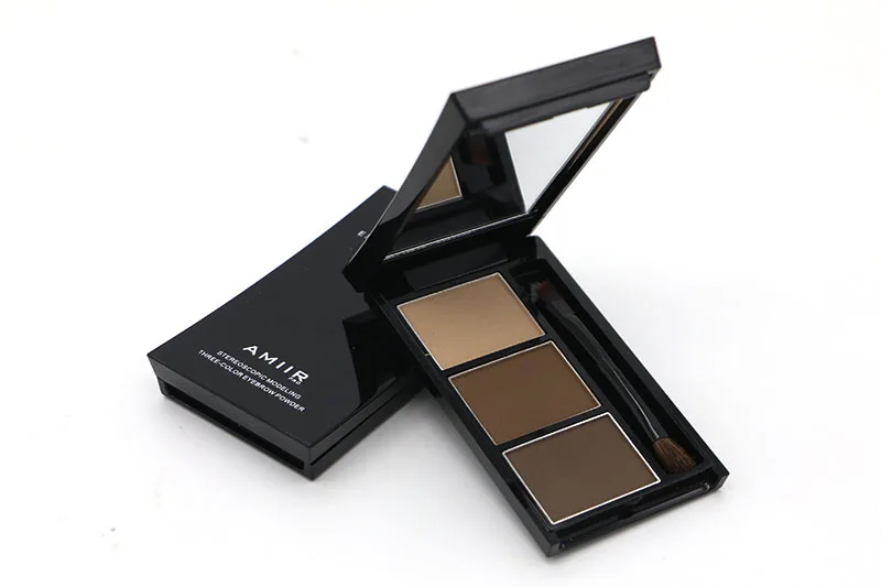 AMIIR Eyebrow Enhancer Professional Eye Brow Makeup 3 Color Waterproof Eyebrow Powder Eye Shadow Eyebrow Make Up Palette Set (4)