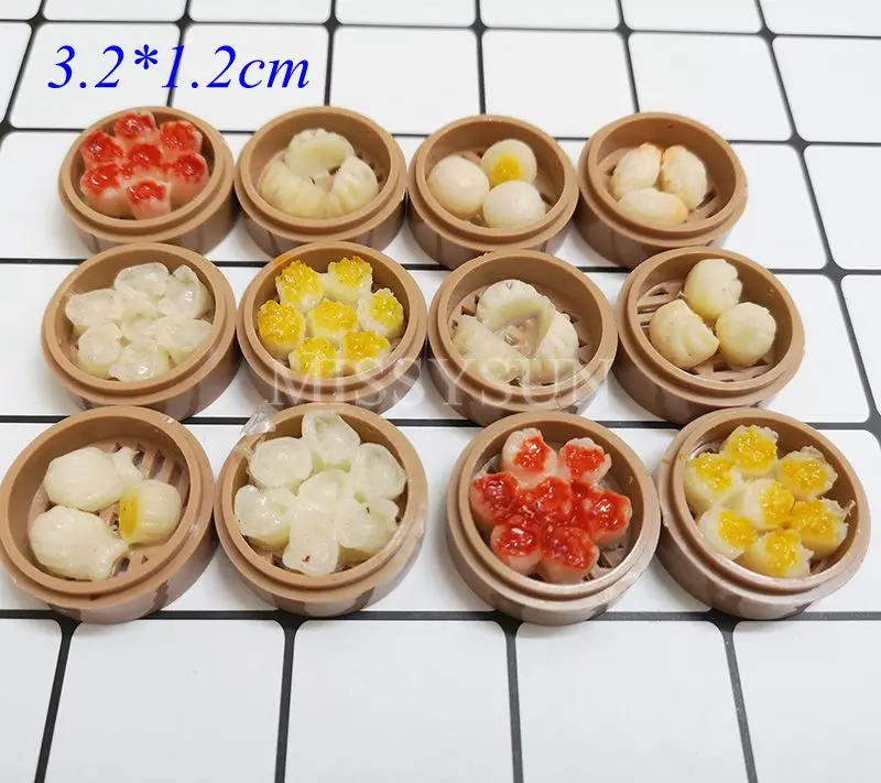 2pcs Miniature Dollhouse 1:6 scale Chinese Rice Mini Chinses Cuisine Dessert Noodles Pretend Food for1/6 Doll Kitchen toys