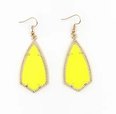 Новые модные геометрические висячие серьги со стрелками, летние цветные серьги, висячие серьги для женщин - Окраска металла: Yellow