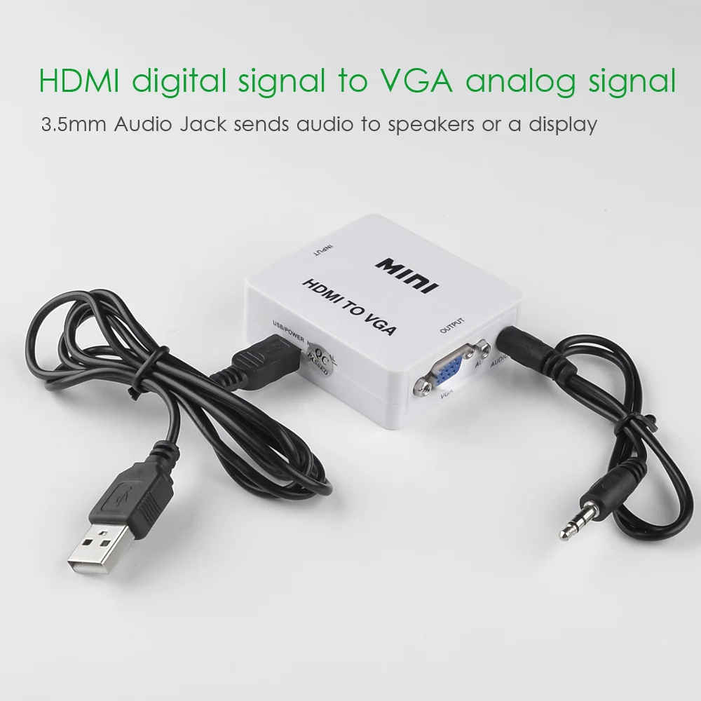Wavlink Full HD 1080P HDMI в VGA конвертер адаптер с 1.6ft аудио кабель Mini разъем для ПК Blu Ray DVD