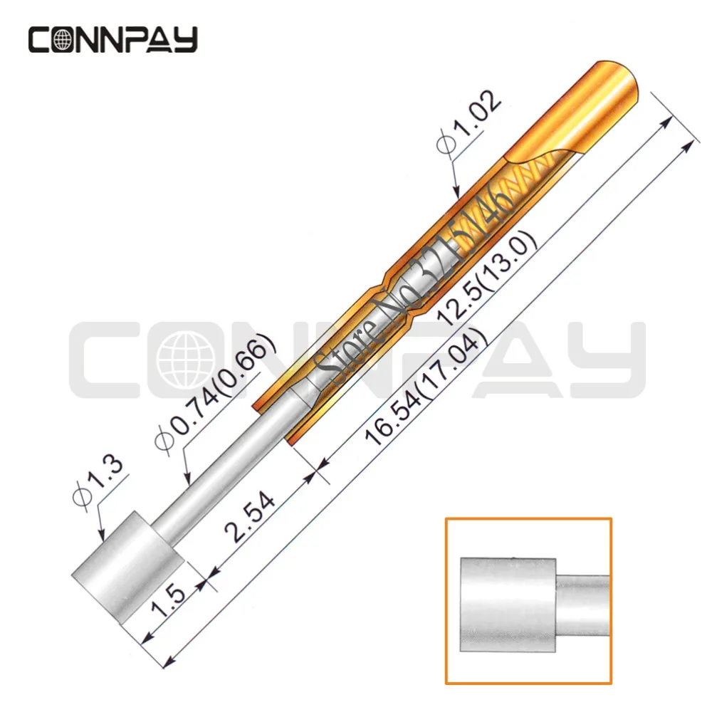 100 шт. в упаковке R75-2S зонд Pogo контактный разъем длина 26,5 мм инструмент