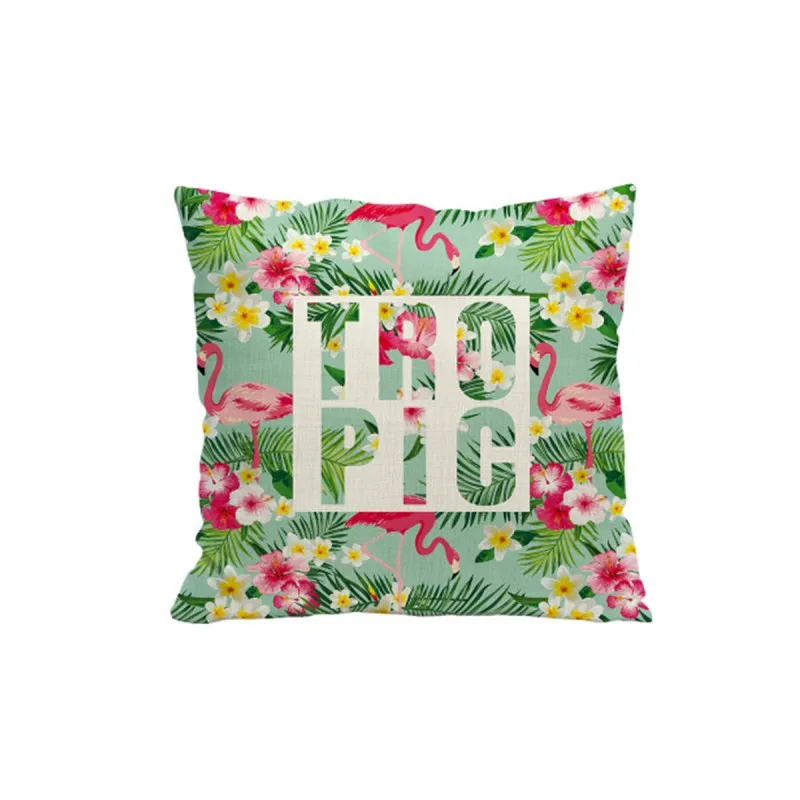 Вечерние наволочки для подушек с изображением фламинго из хлопка и льна, летние наволочки для дивана, Гавайские вечерние украшения - Цвет: Style 9