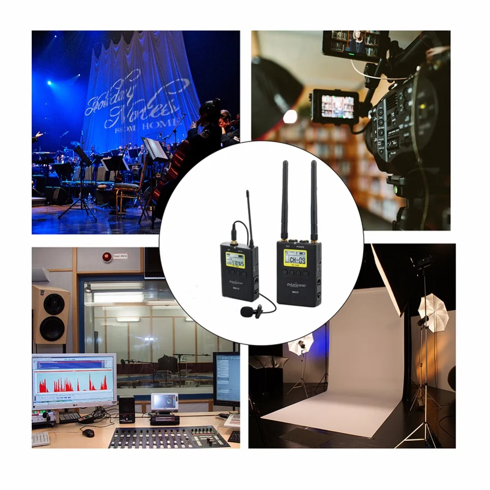 ZhuoSheng WM 9 Беспроводная система микрофона Lavalier с записью интервью отворотом