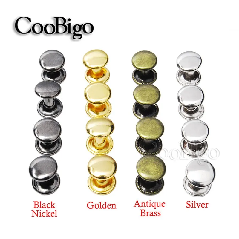 16mm gunmetal Double Cap Rivets,Metal Button Round Rapid Rivet,rivet studs for purse bags Handbags Shoes Belts leather craft diy