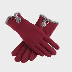 Для женщин Зимние перчатки теплее Сгущает Термальность сенсорный Прихватки для мангала для Для женщин Дамы велосипедах шерстяной флис