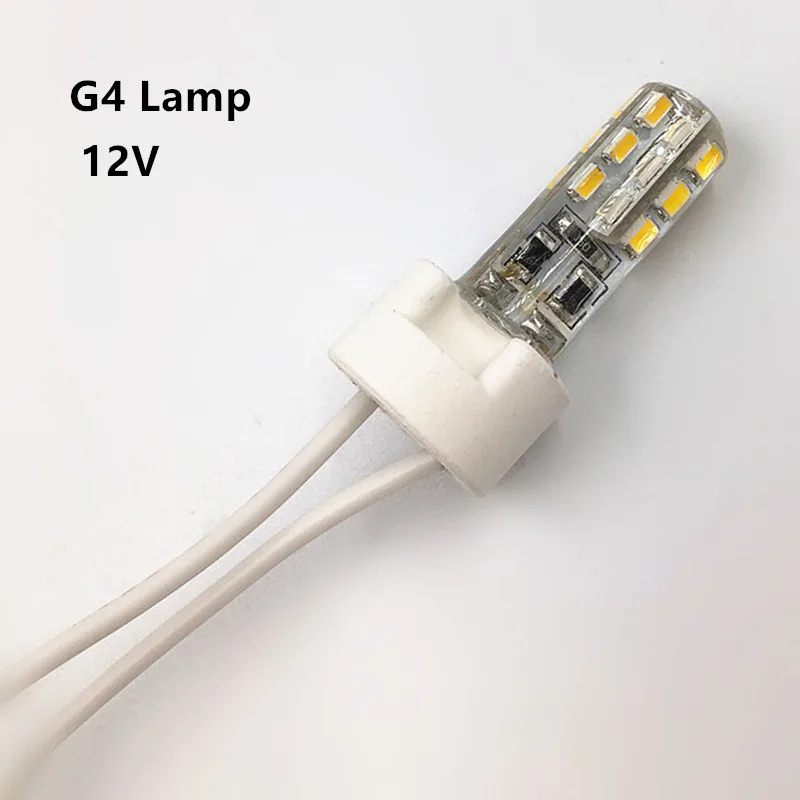 

3W G4 LED Lamp + Lamp Bases socket , DC 12V Bulb SMD 3014 Warm White / White Light 360 Beam Angle Spotlight Bulb