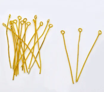 

DoreenBeads 300PCs gold color Eye Pins 50x0.7mm(21 gauge) (B01661)