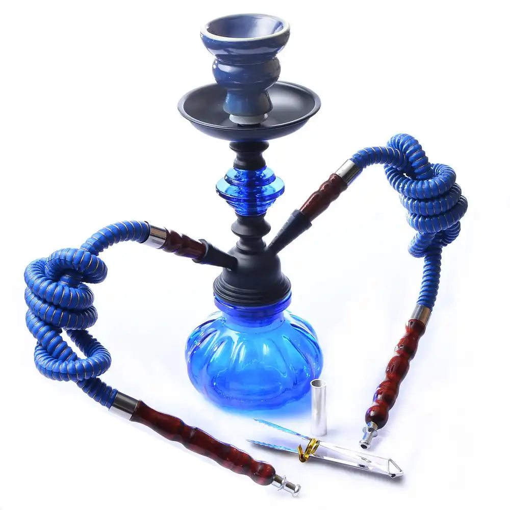 Shisha Hookah Glass Set Vase Base Water Smoking Pipe with Ceramic