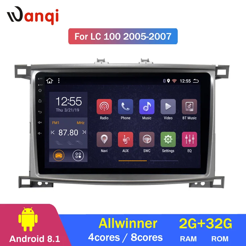  2G RAM 32G ROM Android 8.1 Car gps for Toyota Land cruiser 100 GX LC 100 Auto Radio DVD player Navi