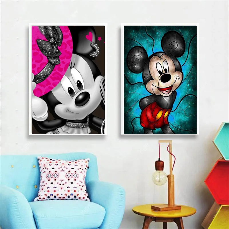 

5d Diy full Diamond Painting Kit Square Diamond Rhinestones Cross Stitch Kit Diamond Embroidery Mosaic Cartoon Mickey Needlework