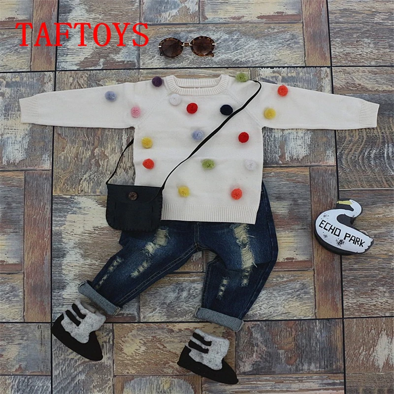 

Hot Sale New Autumn Kids Sweater Colored Balls Baby Knitted Cardigan Toddler Boys Sweater Cotton+ Woolen Baby Girls Kids Sweater