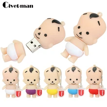 Мини-ручка привод для малышей подарок USB флешки 8 Гб оперативной памяти, 16 Гб встроенной памяти, 32 ГБ, 64 ГБ, 128GB брелок для младенцев с мультяшным принтом USB флэш-накопитель ручка привода карта памяти жесткого диска