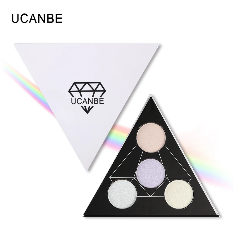 UCANBE Макияж Треугольник блеск Тени для век Палитра Shimmer Eye тени для век, хайлайтер осветитель Небесный оттенок светящийся набор