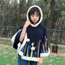 Японский Мори девушка Винтаж Ретро Сладкий хиппи Harajuku Chaqueta свободные пуловеры толстый флис теплая зимняя куртка с капюшоном пальто