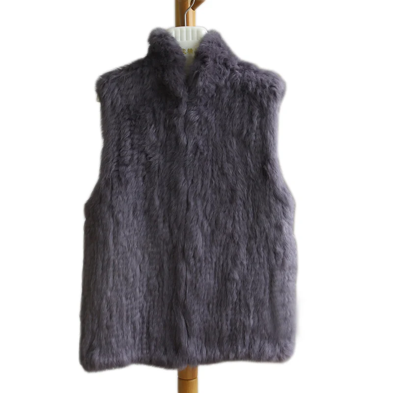 

17 colors woman girl real rabbit fur vest jacket spring winter warm genuine rabbit fur knit coat vest black beige