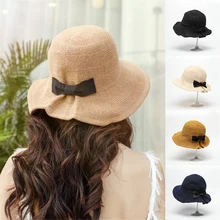 Женский летний бантик колпачок Солнцезащитная УФ шторка защита Рыбак складная шляпа