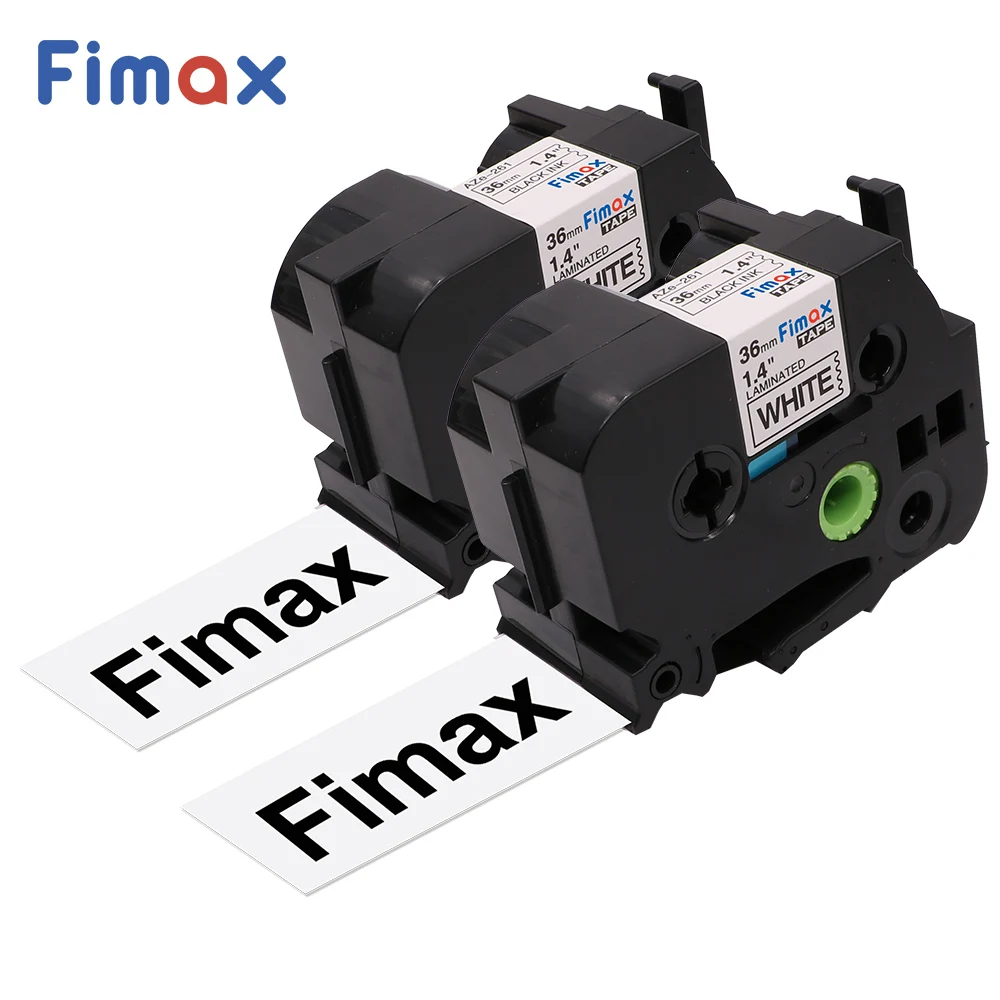 

Fimax 2 Packs TZe261 Compatible Brother P-touch Label Tape TZe-261 TZ-261 36mm*8m Black on White for Brother P-touch Tze Label