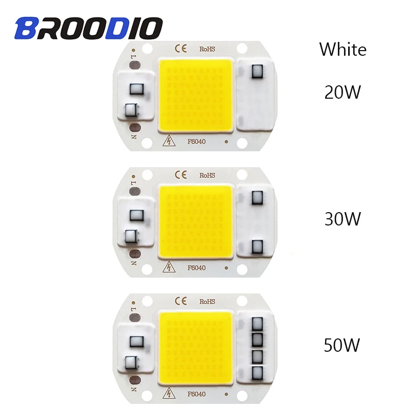 

COB LED Lamp Bulb Chip AC 220V LEDs Bulbs Smart IC Lights Lampada Diode 20W 30W 50W Warm White Floodlight Spotlight Beam LED DIY