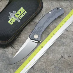 Зеленый шип Флиппер складной джинсы нож m390 стали TC4 Титан Ручка Открытый Отдых охотничий карман Кухонные Ножи EDC инструменты