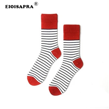 

[EIOISAPRA] Japanese Vintage Socks Women Shirt Stripe Art Funny Happy Socks For Girls Cotton Long Socks Crew Skateboard In Tube