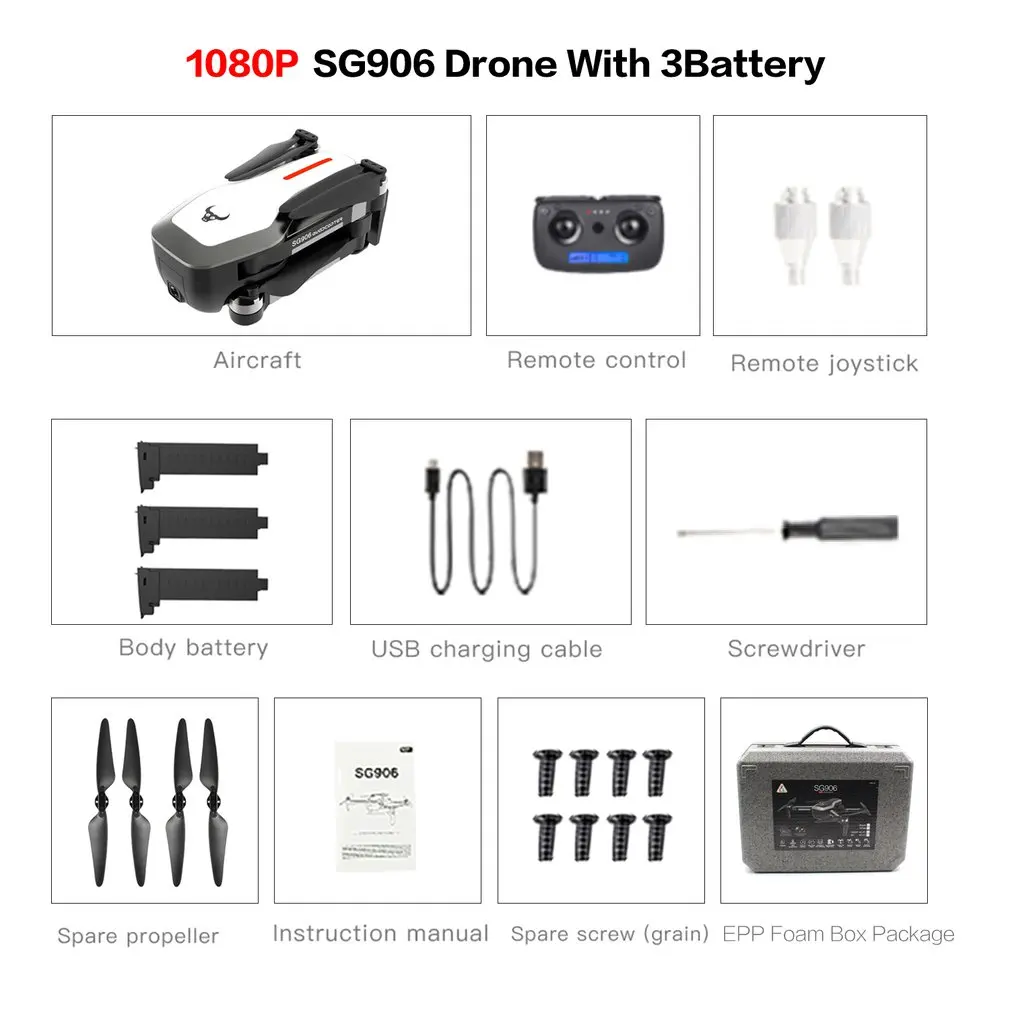 SG906 gps 5G wifi FPV RC Дрон 4K бесщеточный селфи Дрон с камерой HD RC Квадрокоптер складной Дрон VS Visuo XS816 F11 Дрон - Цвет: 1080P 3BAT FB W