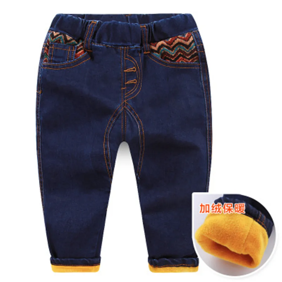 Winter Boys Jeans Warm Thick Pants kids Pants Children Jeans Warm Fleece Boy Denim Pants Straight Jeans