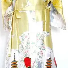 Сексуальный Золотой китайский женский шелковый халат кимоно банное платье S M L XL XXL XXXL WS-11