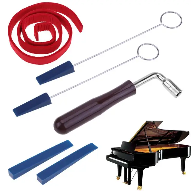 1 SET /8PCS Piano Tuning Hammer Mute Kit Tools Tuning Hammer+Temperament Strip+Mutes Handles+Long / Short Rubber Mutes Dropship