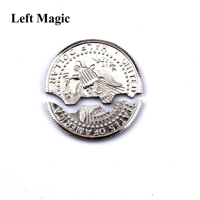 Magic Ripped Coin Trick Illusion and Restored Gift Funny Magic Tricks Toy Folding Coin Bite Coin Dollar Version Magic B1013 2