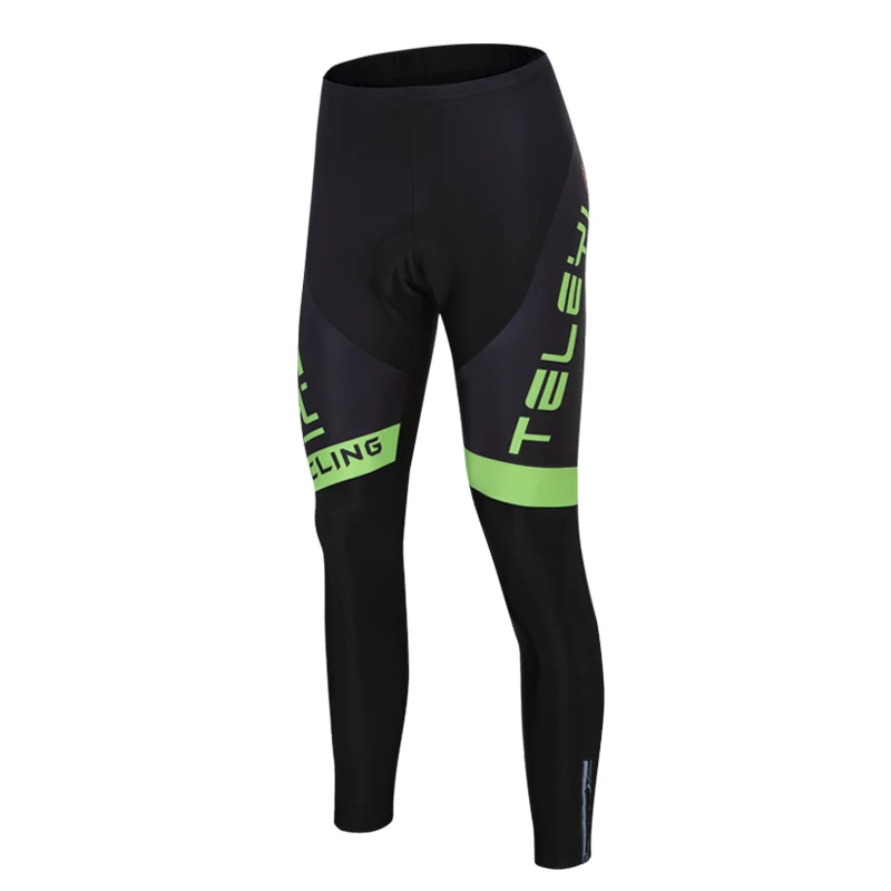 Teleyi бренд Pro Велоспорт комбинезон с гелевой подкладкой/дышащие шорты для езды на горном велосипеде/ лайкра брюки для мотоциклиста - Цвет: Зеленый